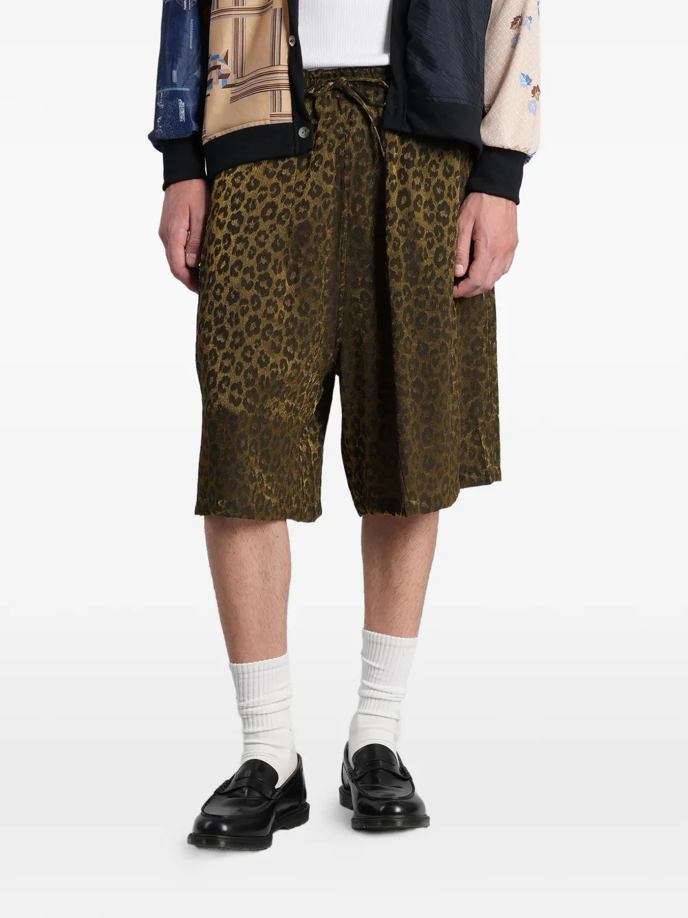 Needles leopard-print drawstring shorts - Oro