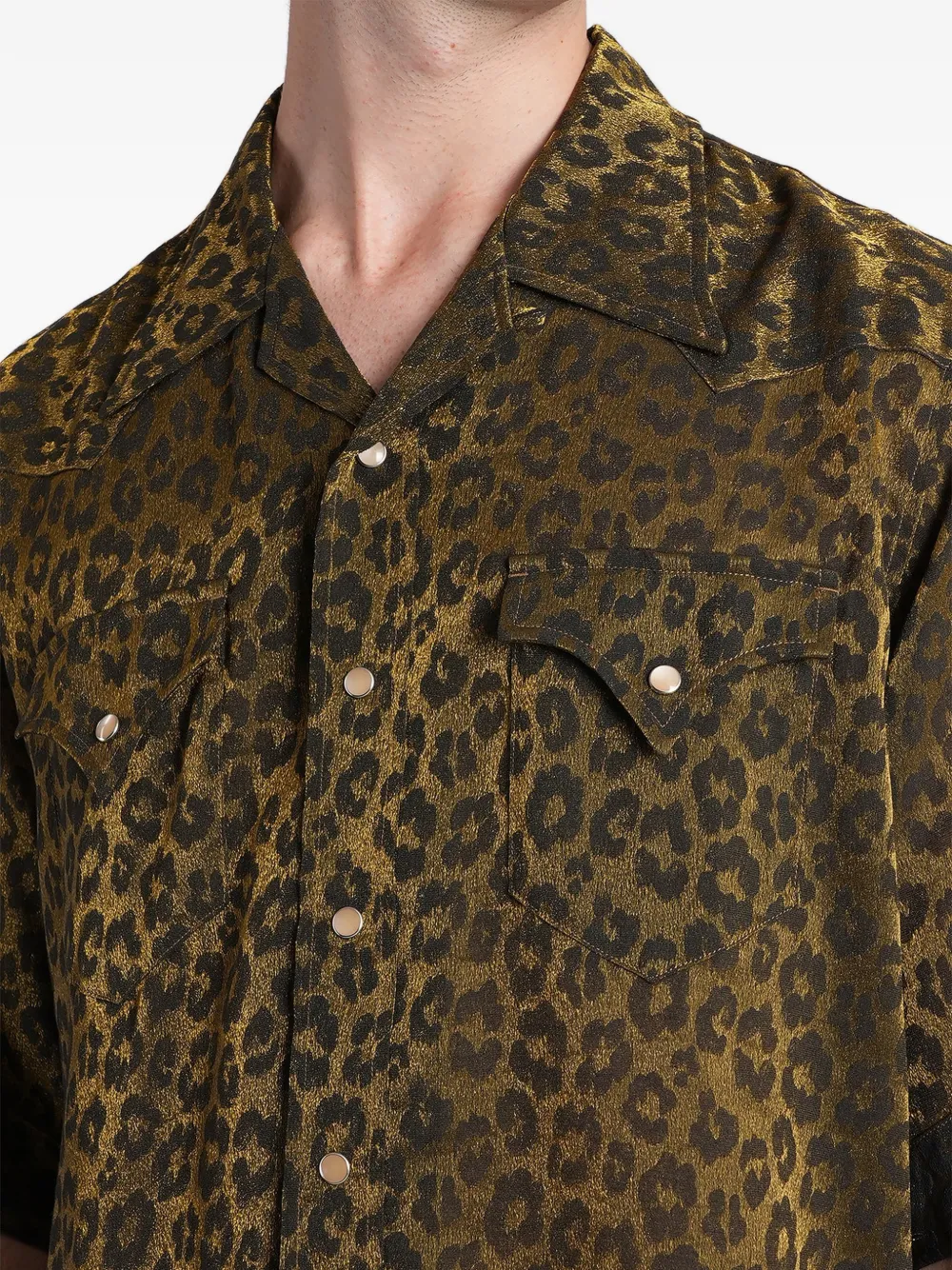 Needles Overhemd met luipaardprint Goud