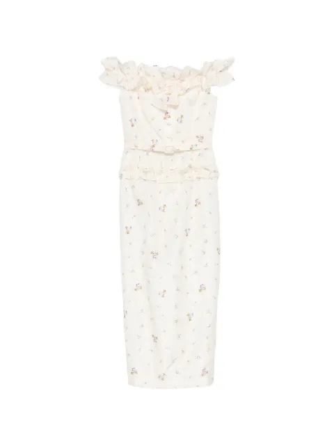 Alessandra Rich floral-print ruffled dress