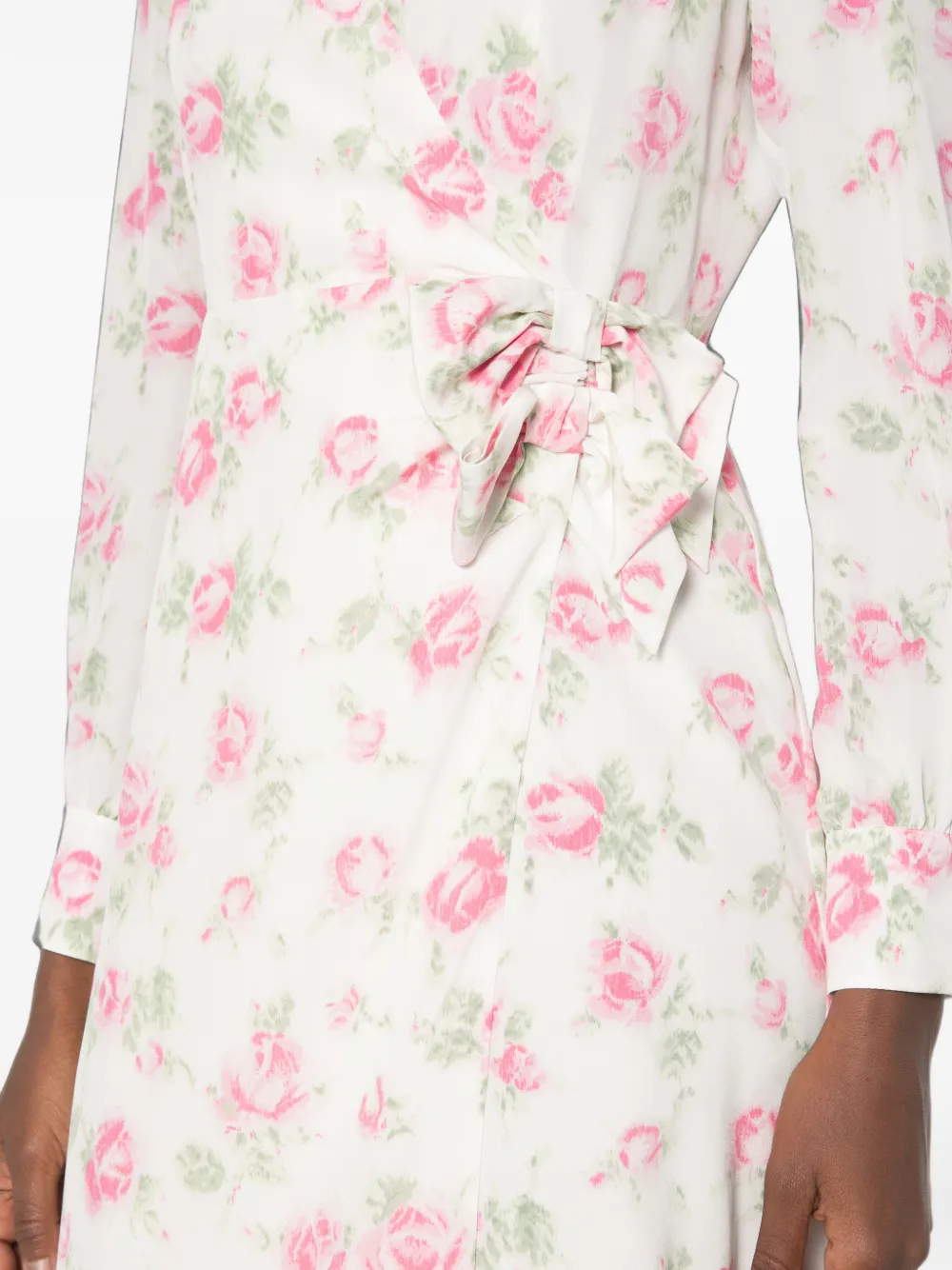 Alessandra Rich Midi-jurk met bloemenprint Wit