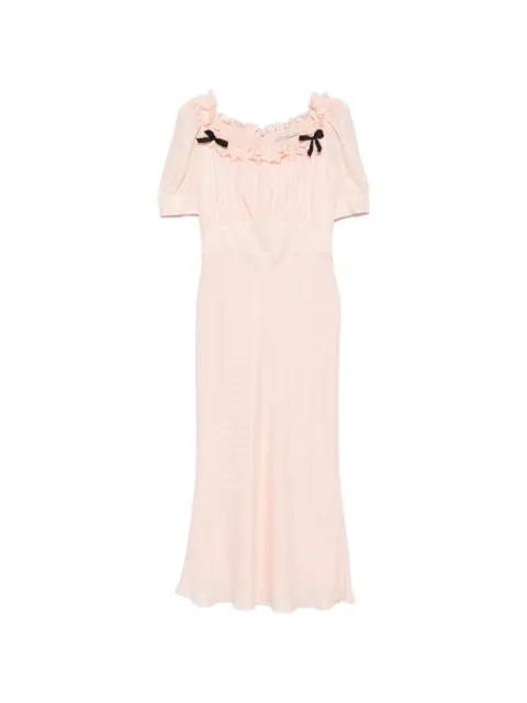 Alessandra Rich robe à volants mi-longue en jacquard de soie