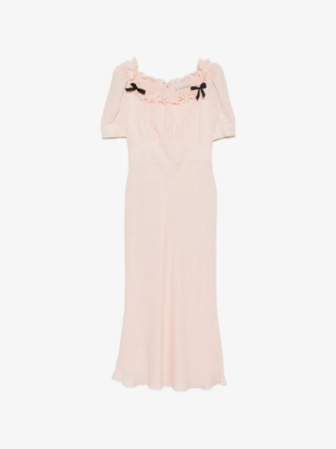 Alessandra Rich Jacquard-Seidenkleid mit Rüschen