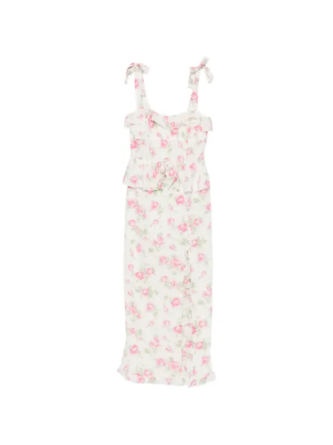 Alessandra Rich floral-print ruffled midi dress