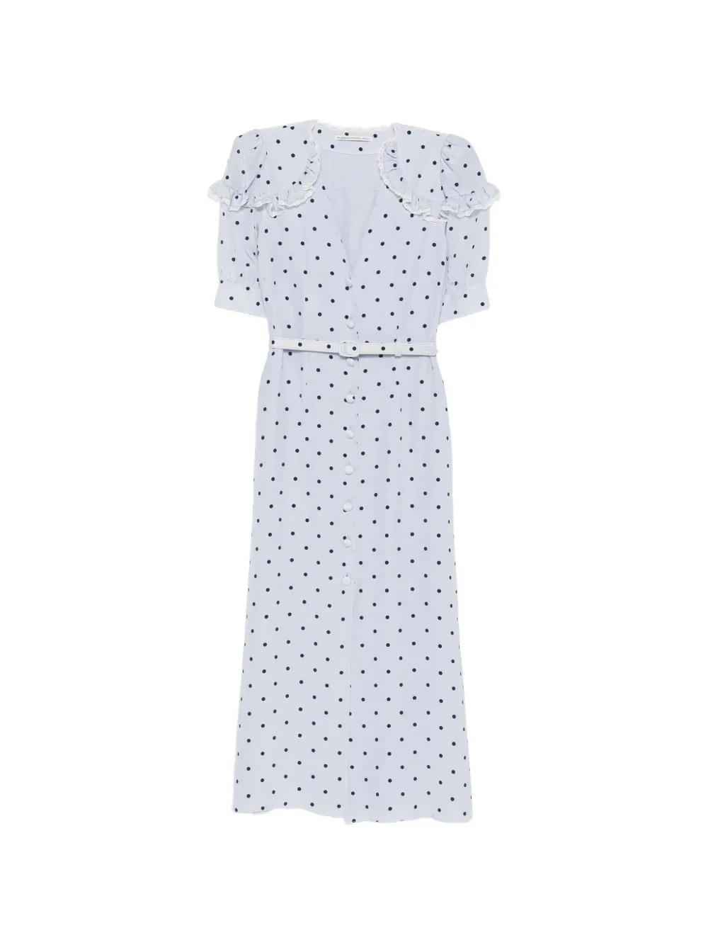 Alessandra Rich polka-dot ruffled midi dress - Blu