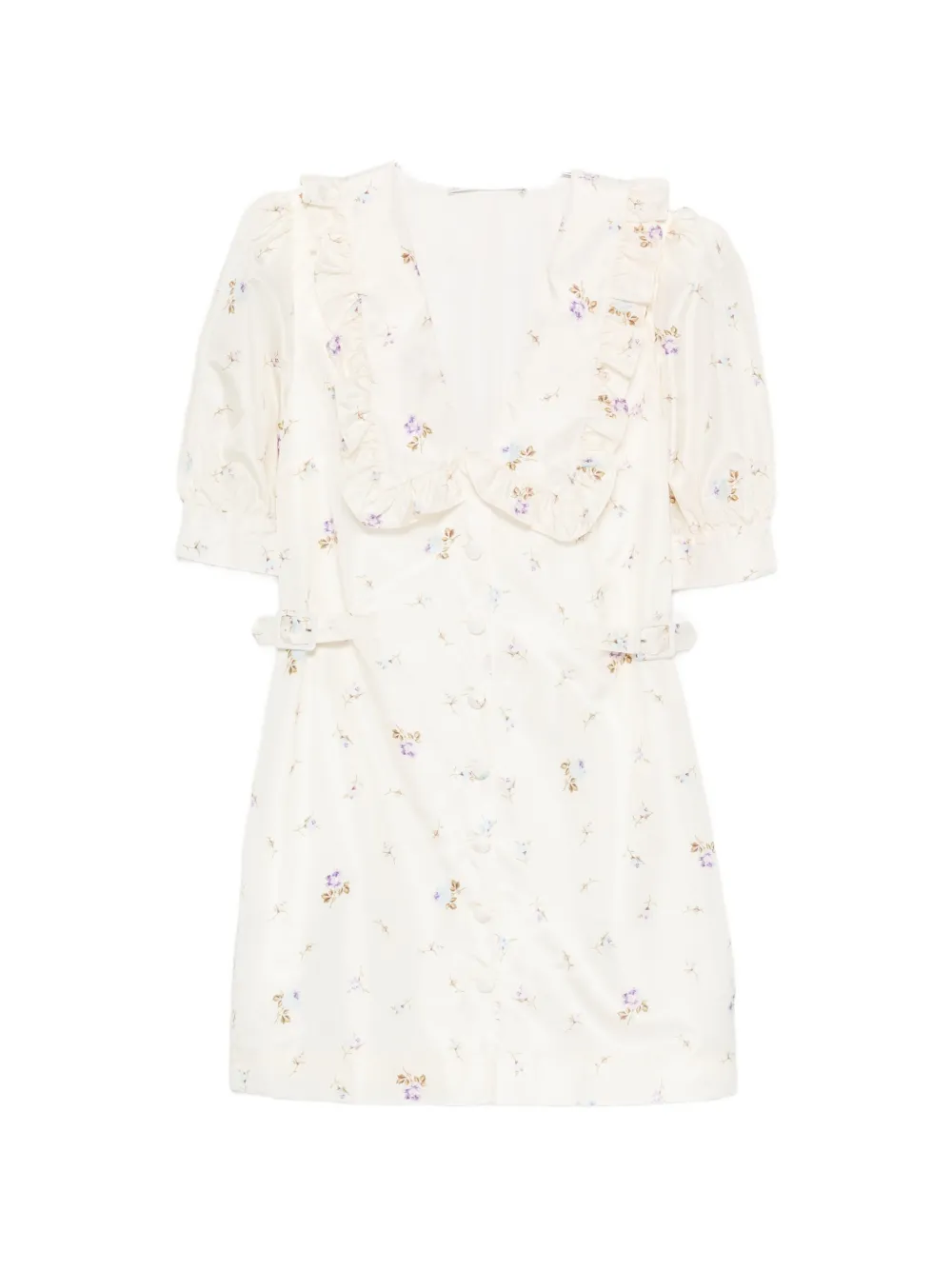 Alessandra Rich floral-print mini dress - Neutrals