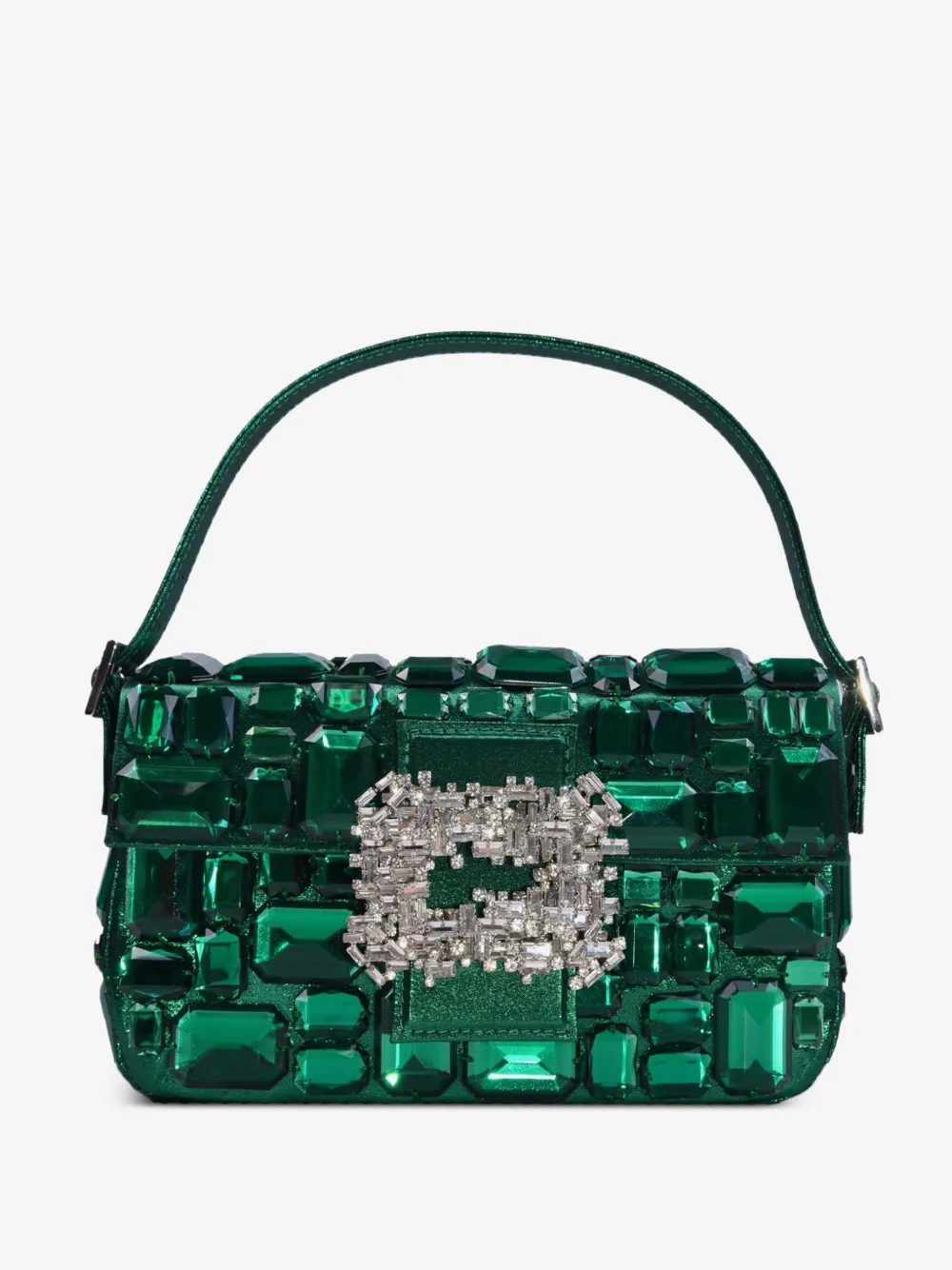 Gedebe stone-embellished buckle tote bag | Green | Image 1