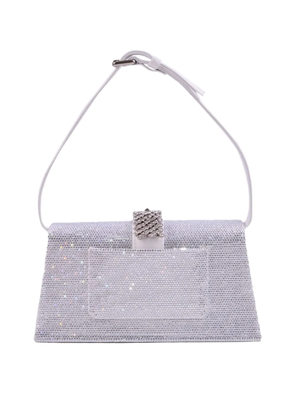 Gedebe crystal-embellished buckle-detail shoulder bag - Bianco