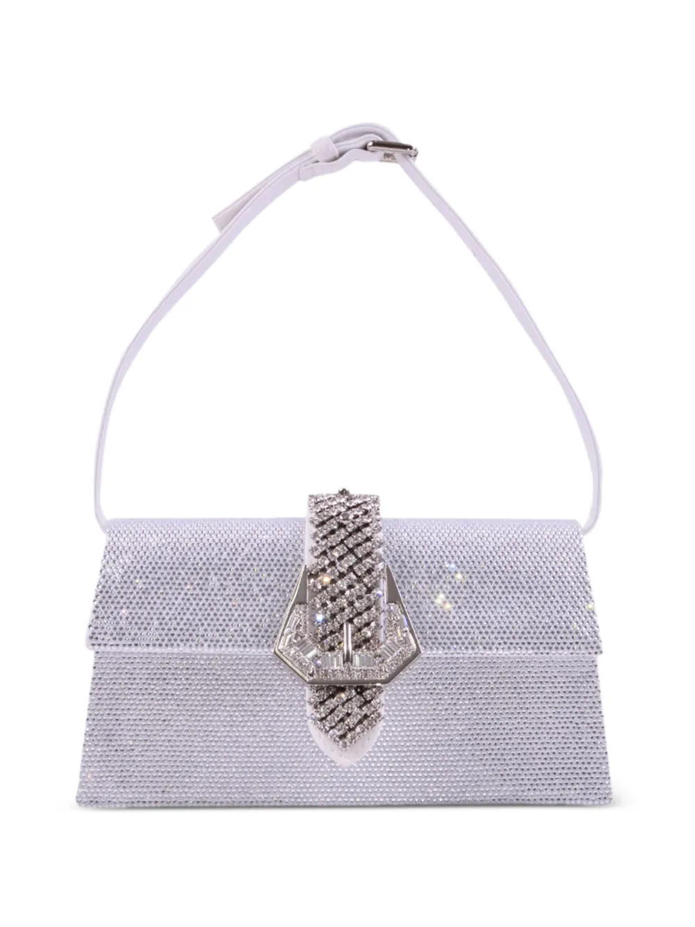 Gedebe crystal-embellished buckle-detail shoulder bag - Bianco