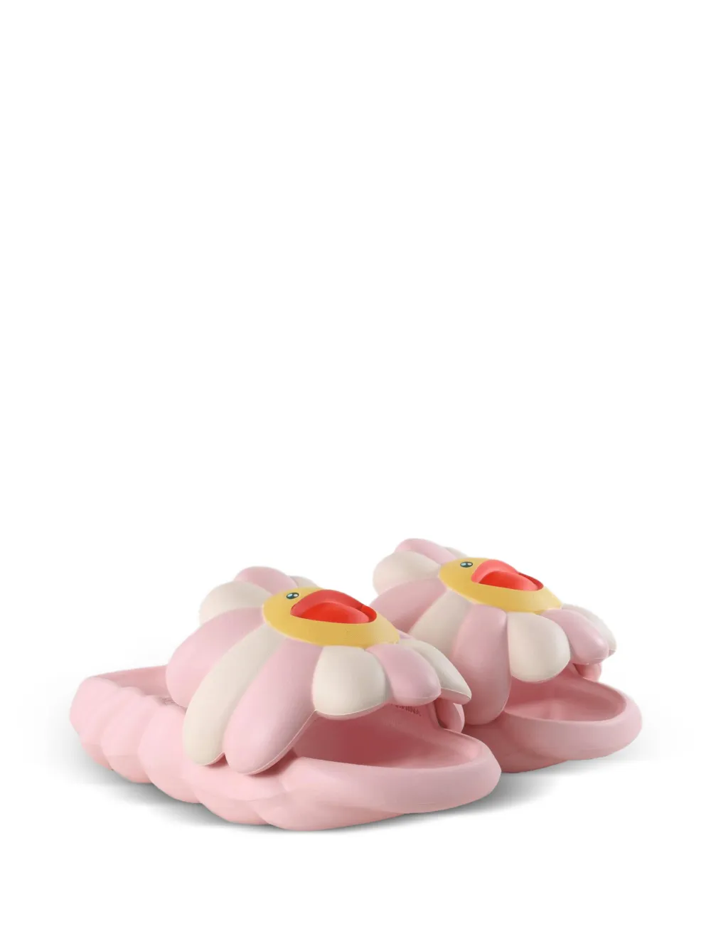 OHANA HATAKE scalloped-edge slides - Rosa