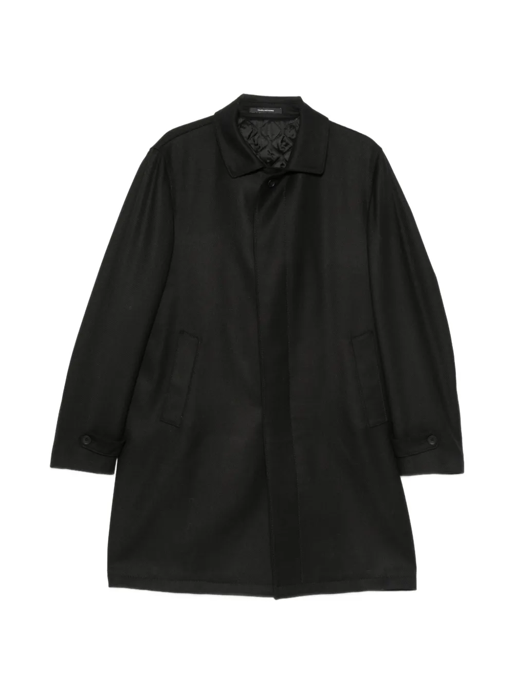 Tagliatore single-breasted twill-weave coat - Black