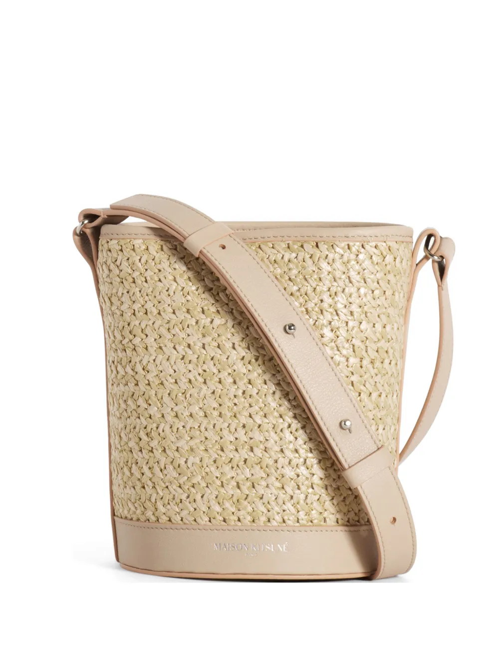 Maison Kitsuné woven-straw bucket bag - Toni neutri