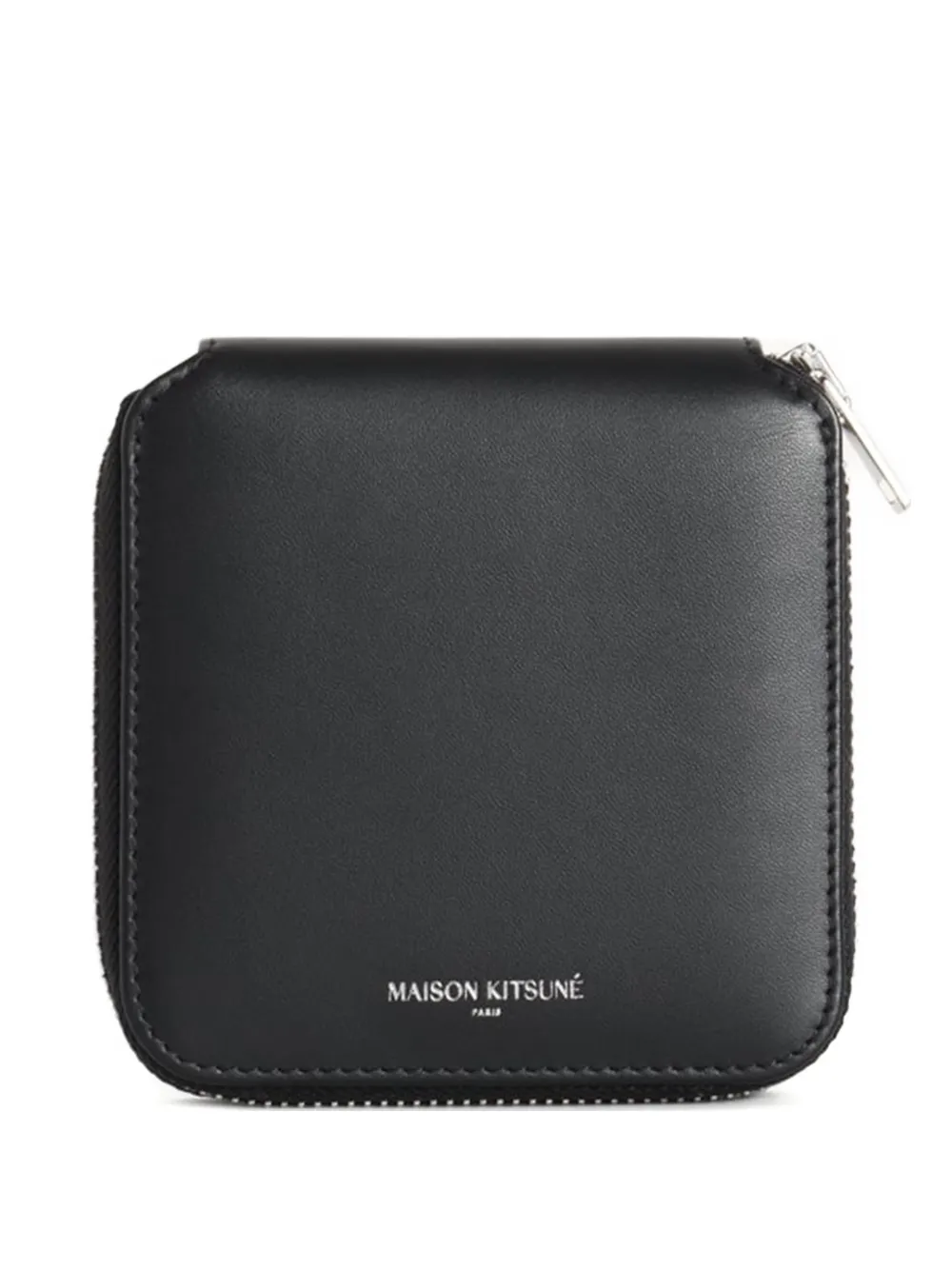 Maison Kitsuné logo-print zip-around wallet - Nero