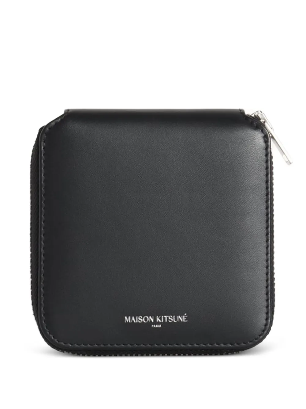 Maison Kitsuné logo-print zip-around wallet - Nero
