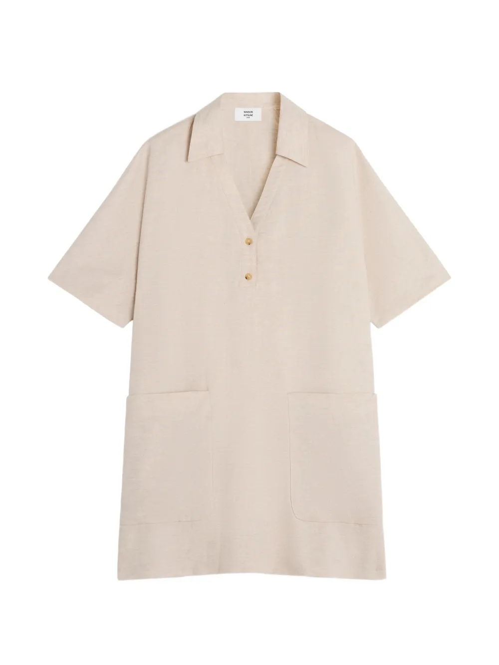 Maison Kitsuné mini short-sleeve pocket-detail dress - Toni neutri