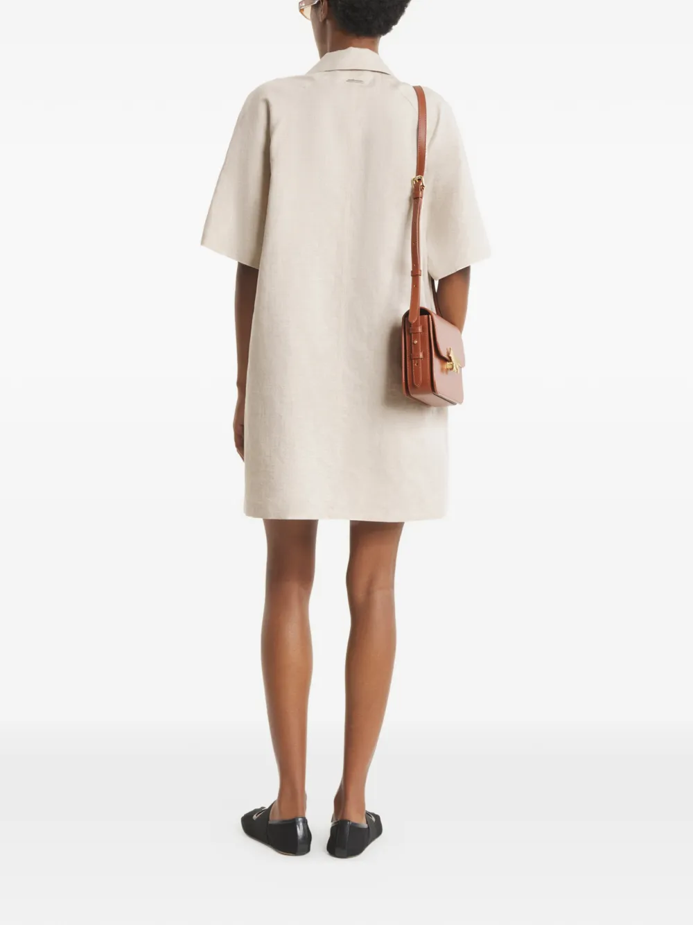 Maison Kitsuné Mini-jurk met zakdetail en korte mouwen Beige