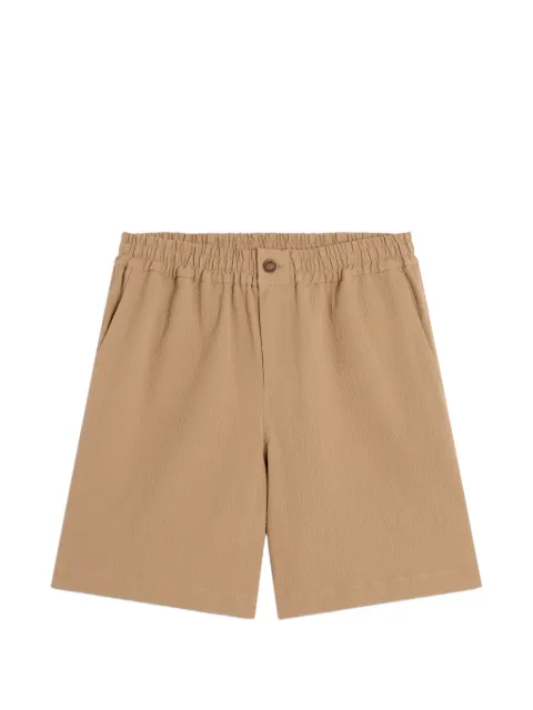 Maison Kitsuné elasticated-waist seersucker-texture shorts
