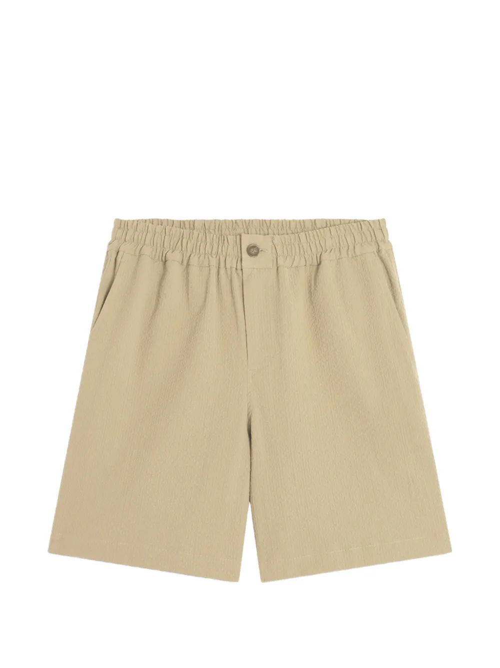Maison Kitsuné elasticated-waist seersucker-texture shorts - Toni neutri