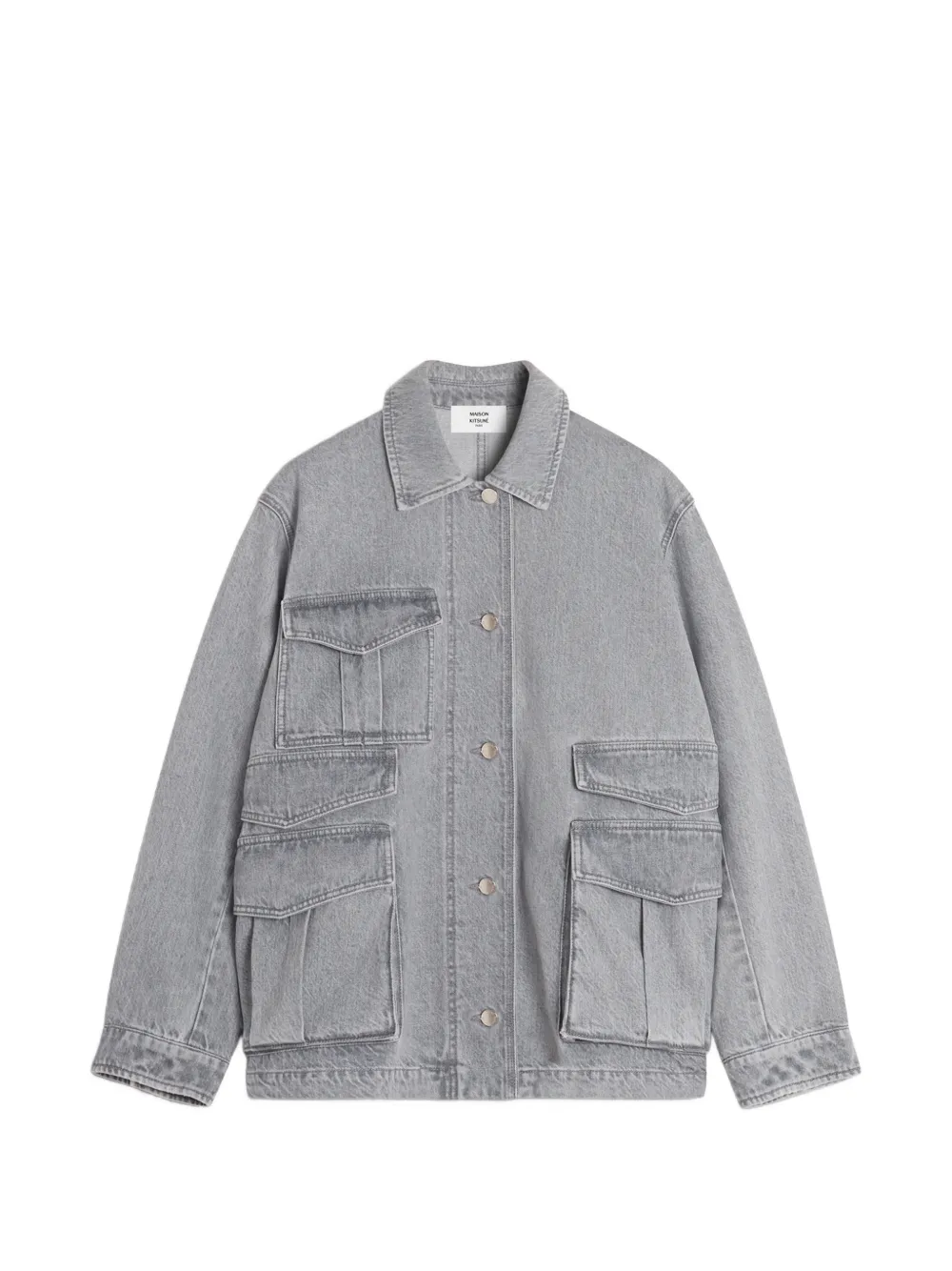Maison Kitsuné multi-pocket denim jacket - Grigio