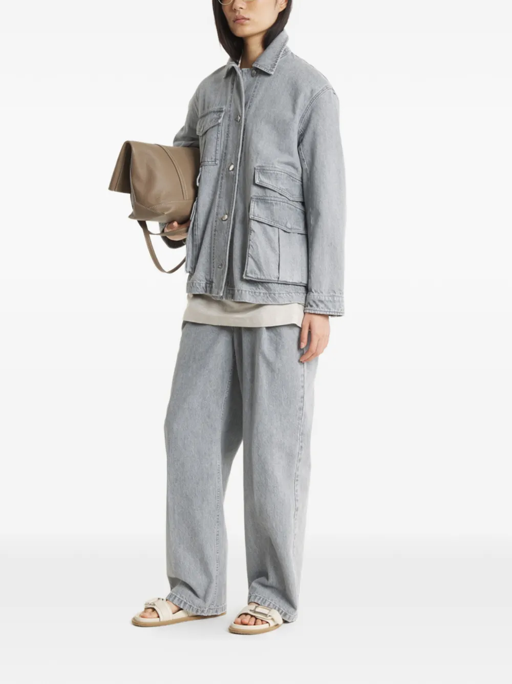 Maison Kitsuné Denim jack Grijs