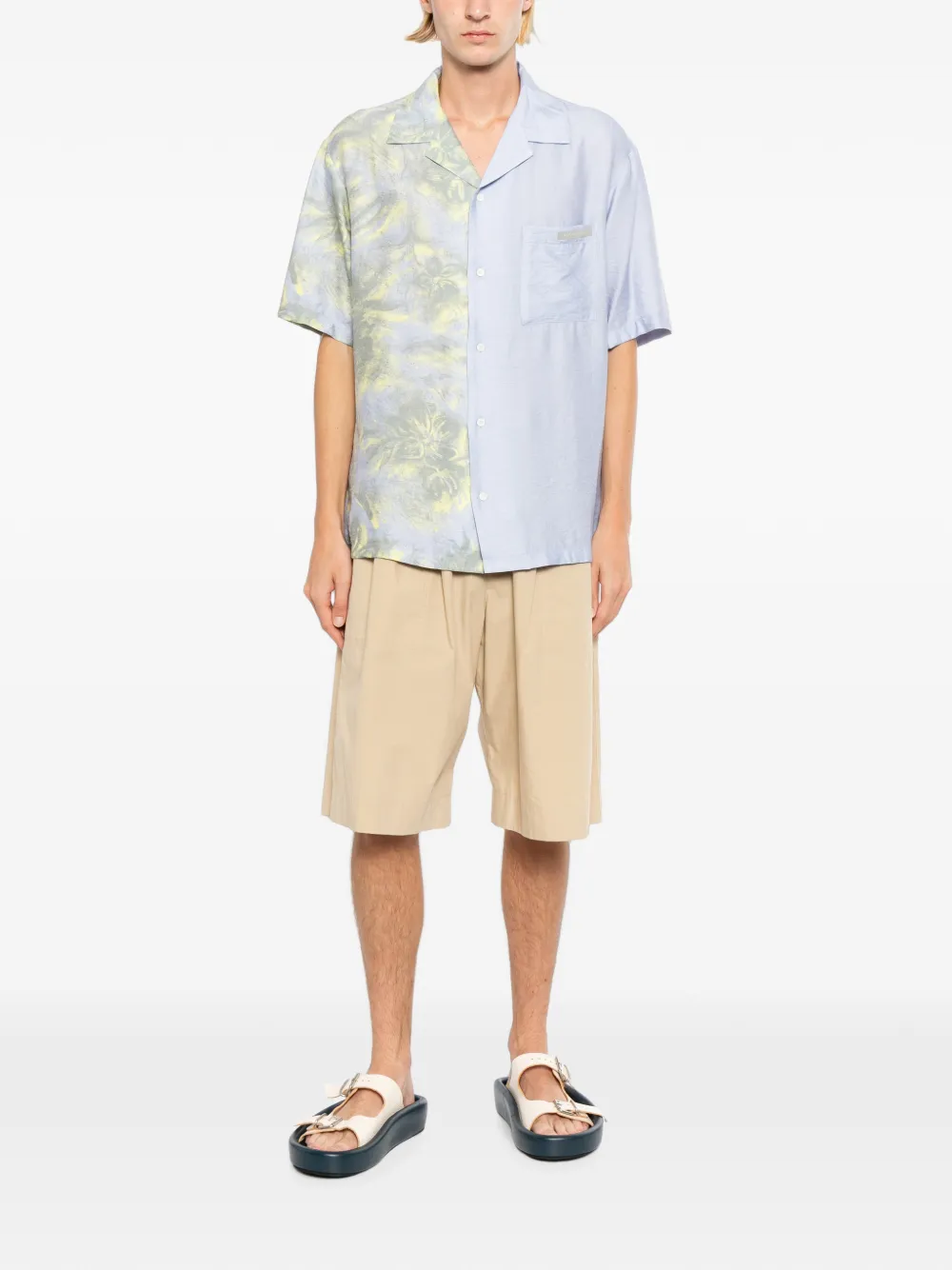 Maison Kitsuné Overhemd met bloemenprint Blauw