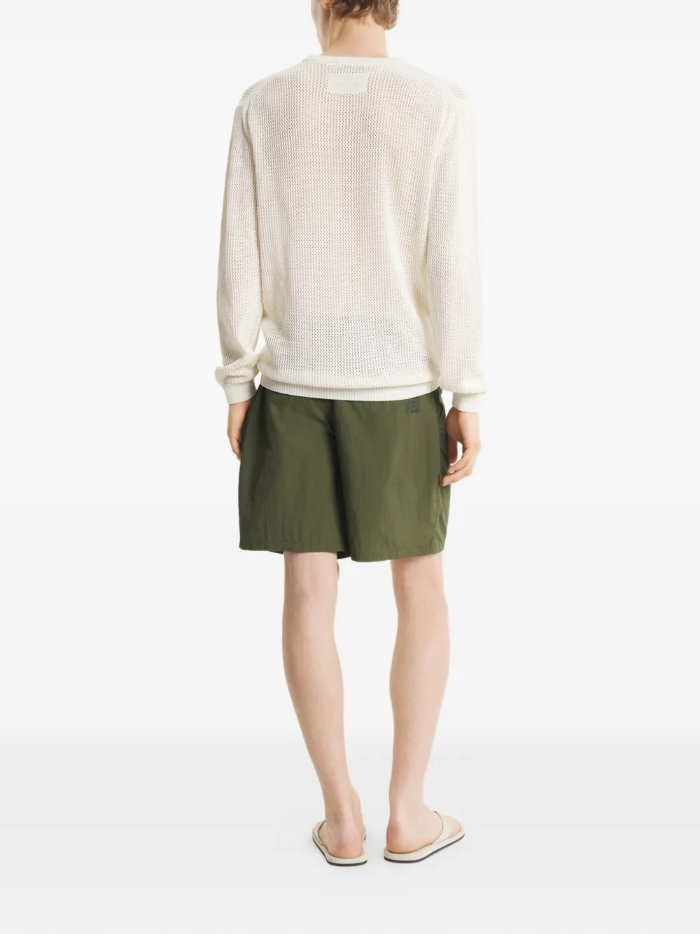 Maison Kitsuné Shorts met ceintuur en logo-print Groen