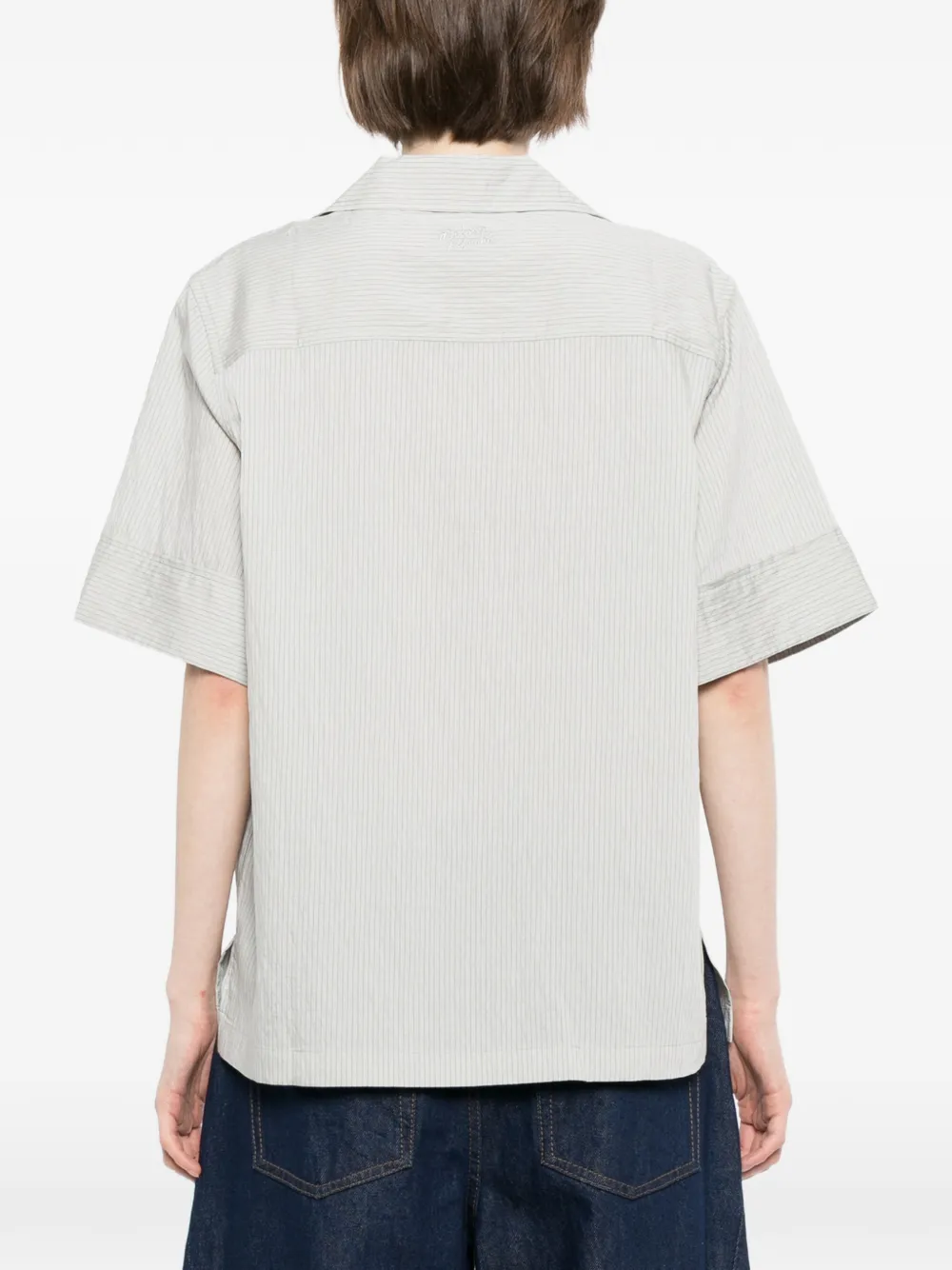 Maison Kitsuné Gestreept Resort overhemd Grijs