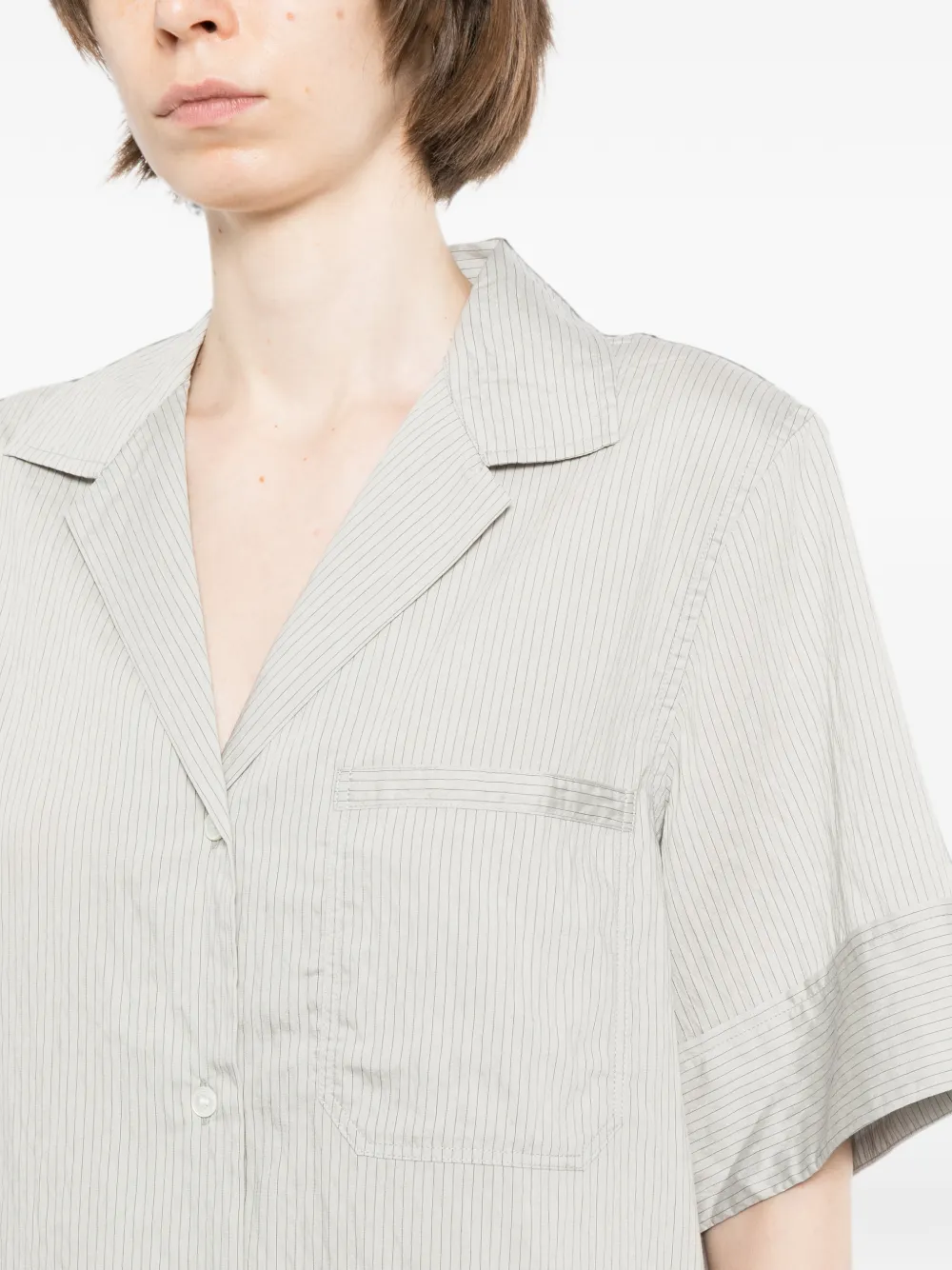 Maison Kitsuné Gestreept Resort overhemd Grijs