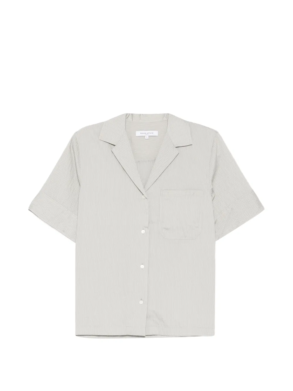 Maison Kitsuné striped resort shirt - Grey