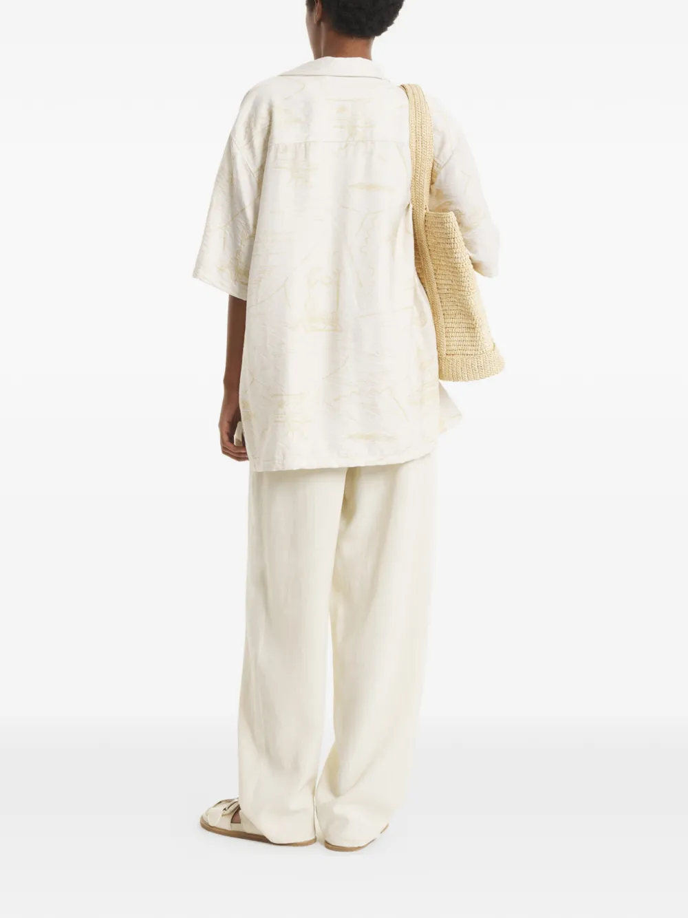 Maison Kitsuné Plooibroek met wijde pijpen Beige