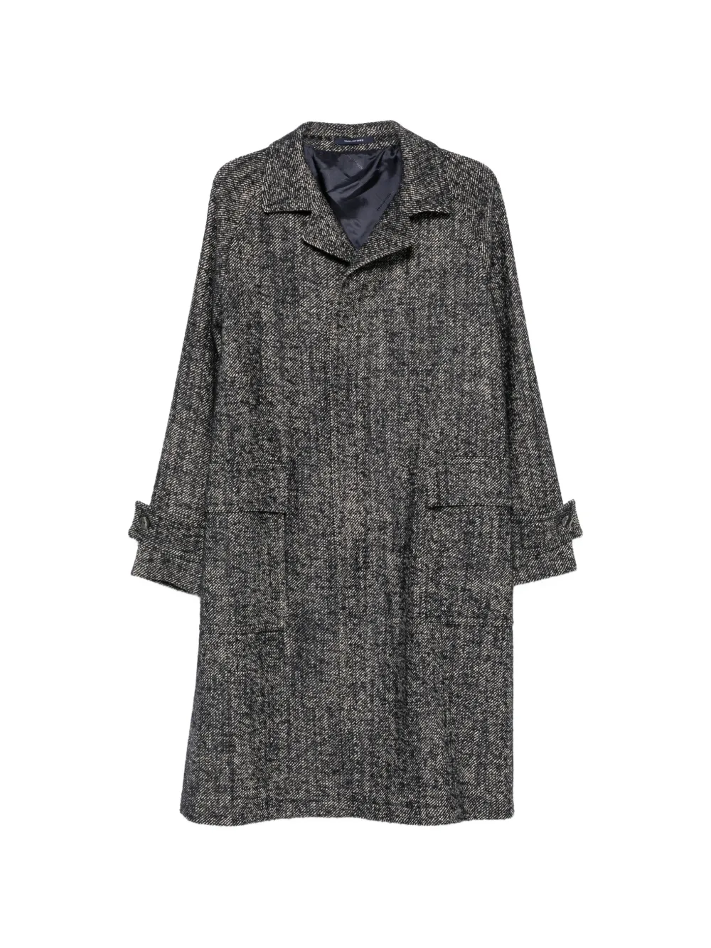 Tagliatore herringbone-pattern button-fastening coat - Blu