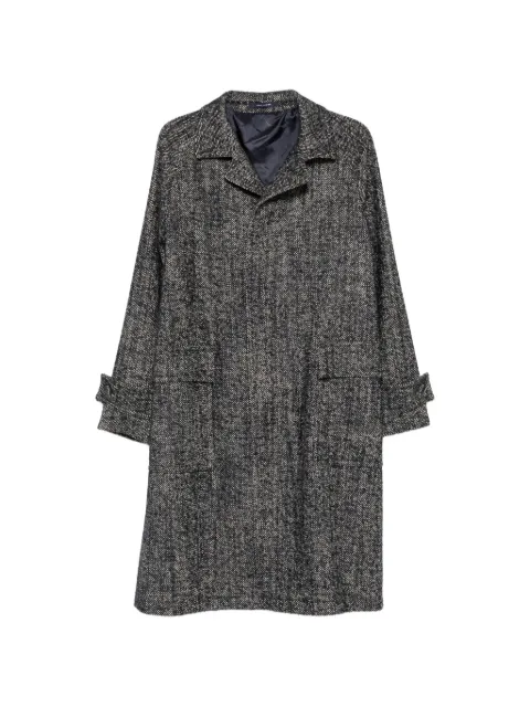 Tagliatore herringbone-pattern button-fastening coat