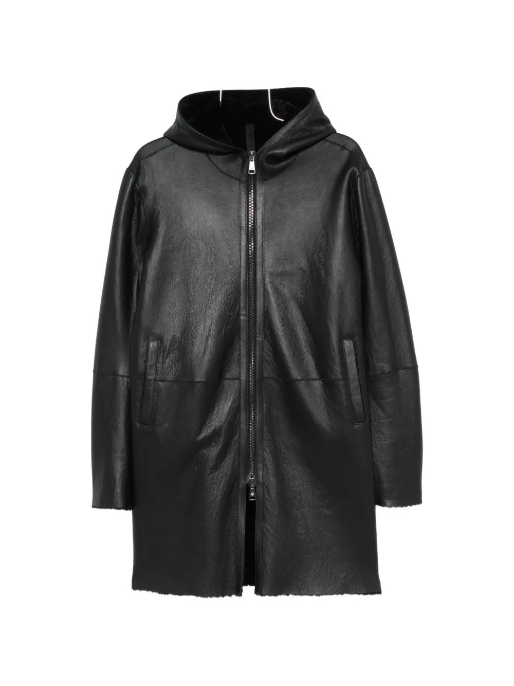 Tagliatore Wilson hooded leather jacket - Schwarz