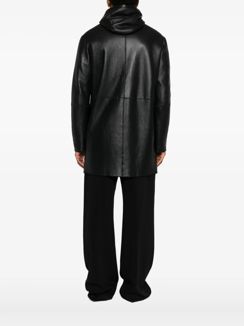 Tagliatore Wilson leren jack met capuchon Zwart