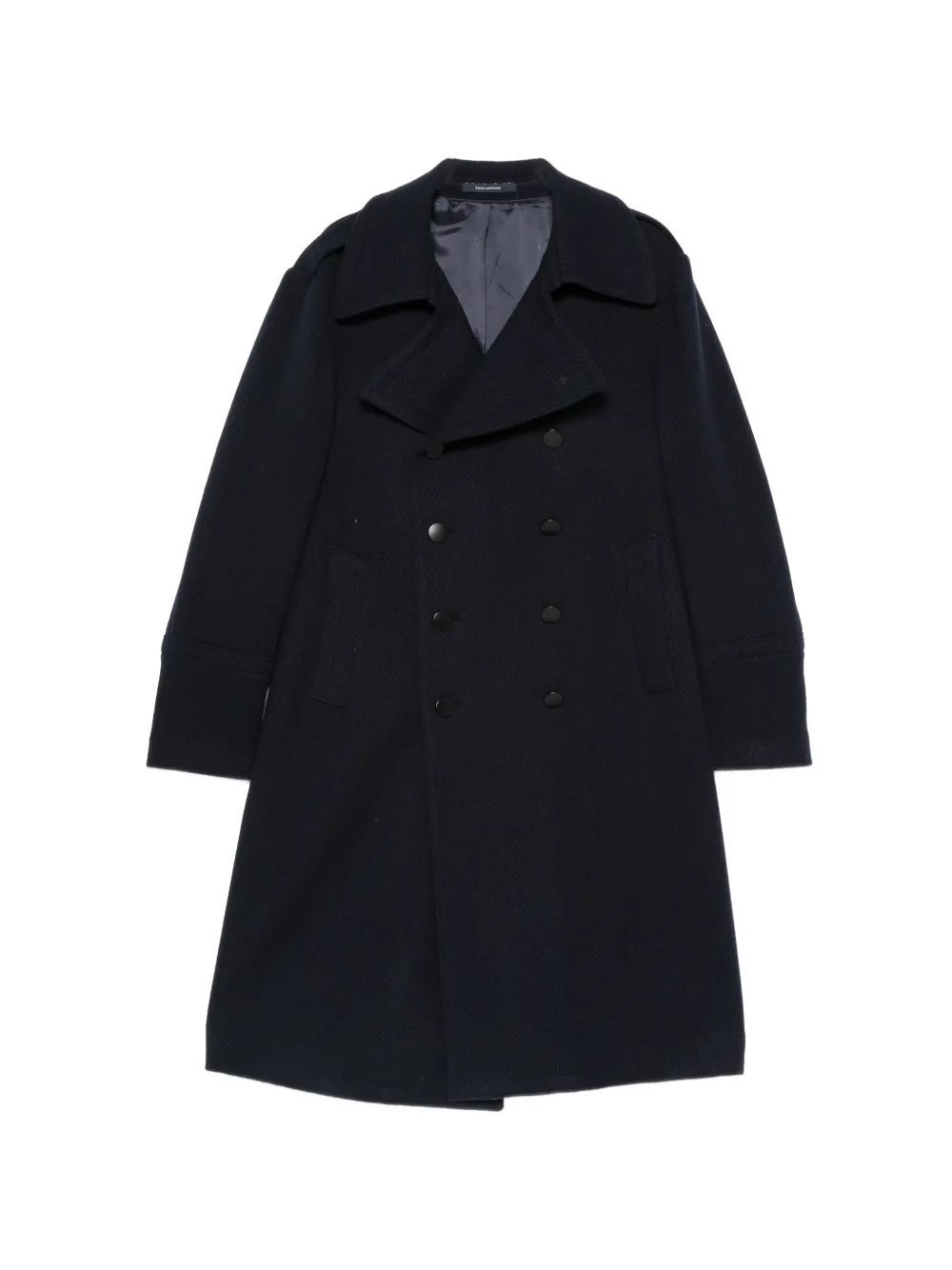 Tagliatore double-breasted twill-weave coat - Blu