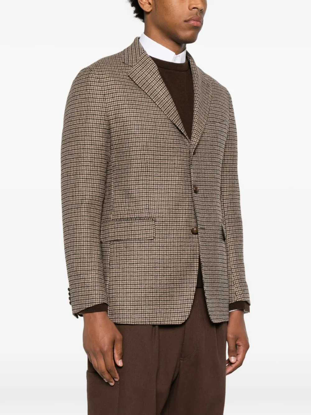 Tagliatore Blazer met pied-de-poule print Beige