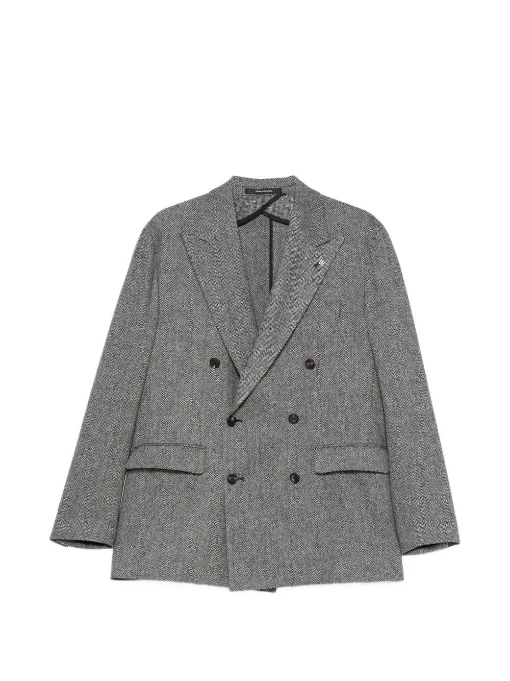 Tagliatore herringbone double-breasted blazer - Nero