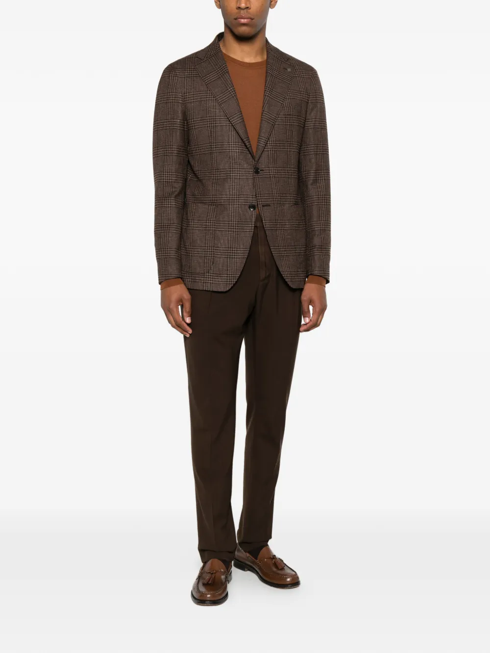 Tagliatore Geruite blazer Bruin