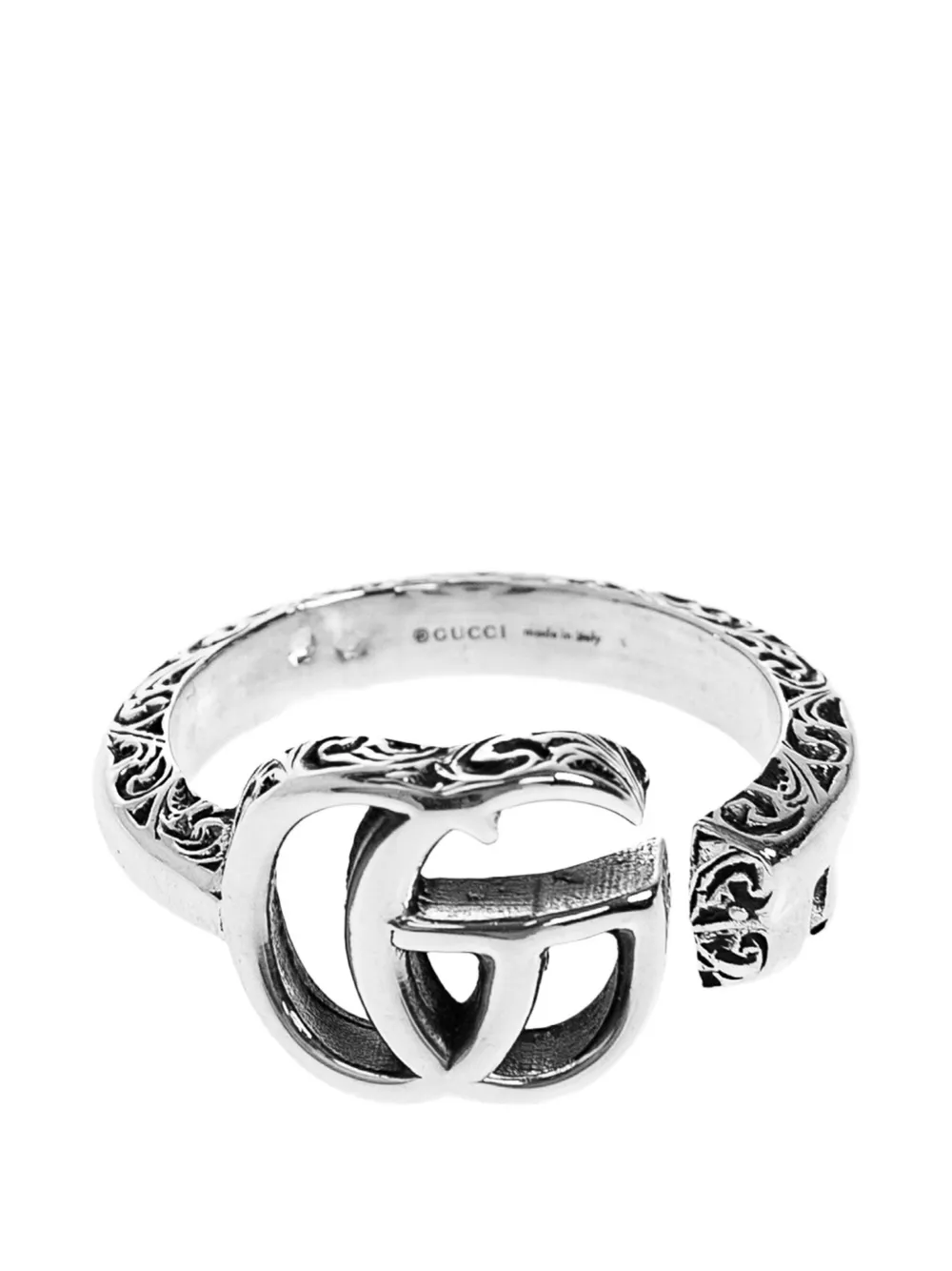 Gucci Double-G engraved ring - Silber