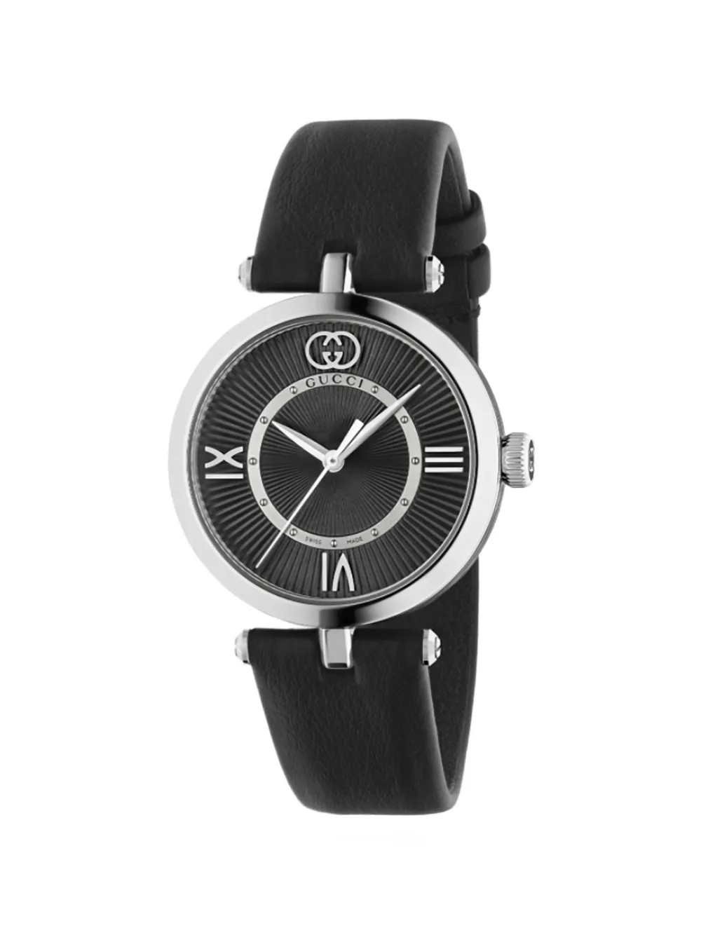 Gucci Model 2000 leather-strap 30mm watch - Schwarz