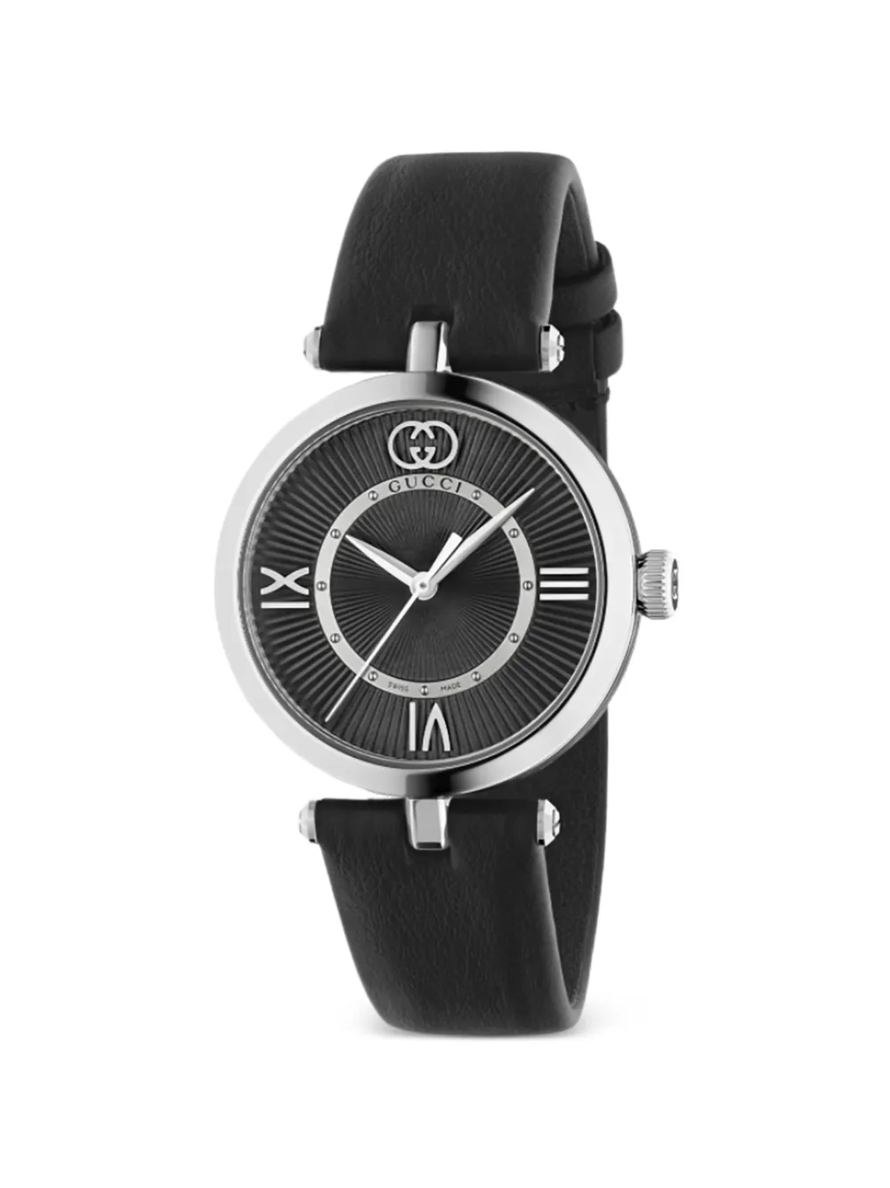 Gucci Model 2000 leather-strap 30mm watch - Schwarz
