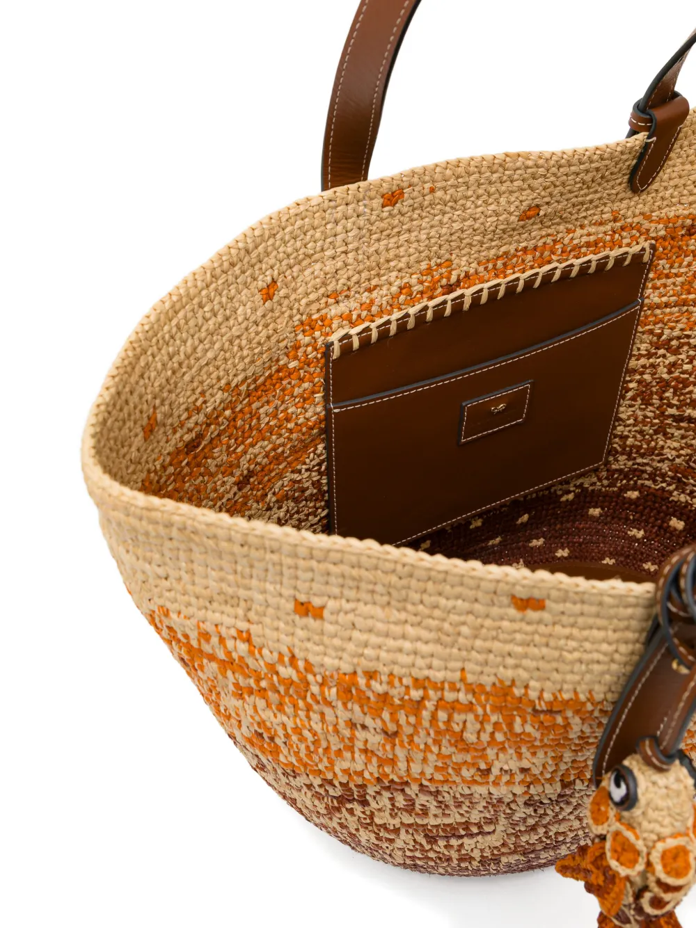 Anya Hindmarch Geweven shopper met strikpatch Oranje