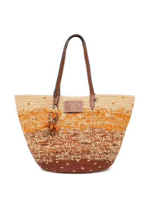 Anya Hindmarch woven bow-patch tote bag