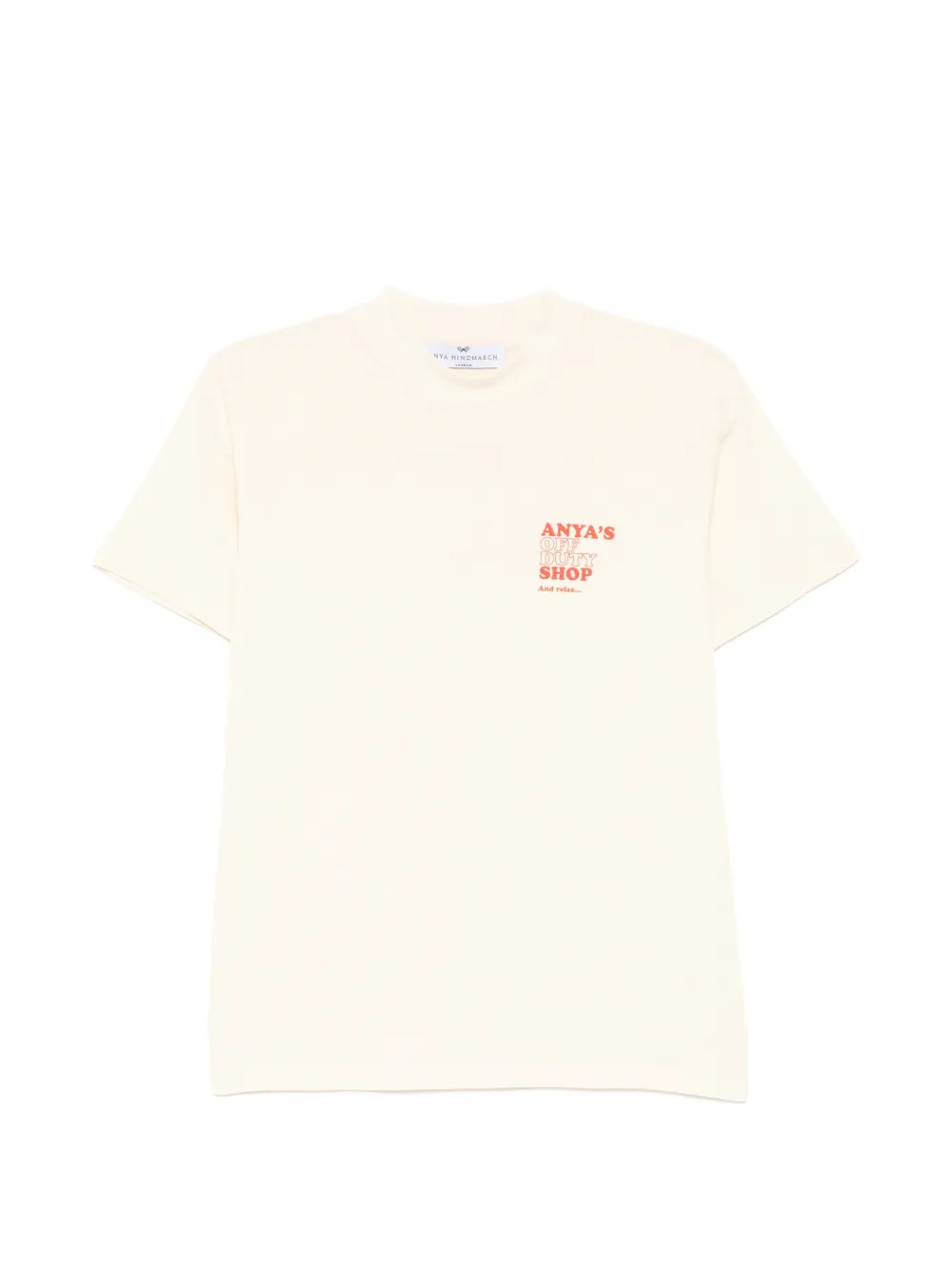 Anya Hindmarch logo-print crew neck T-shirt - Toni neutri