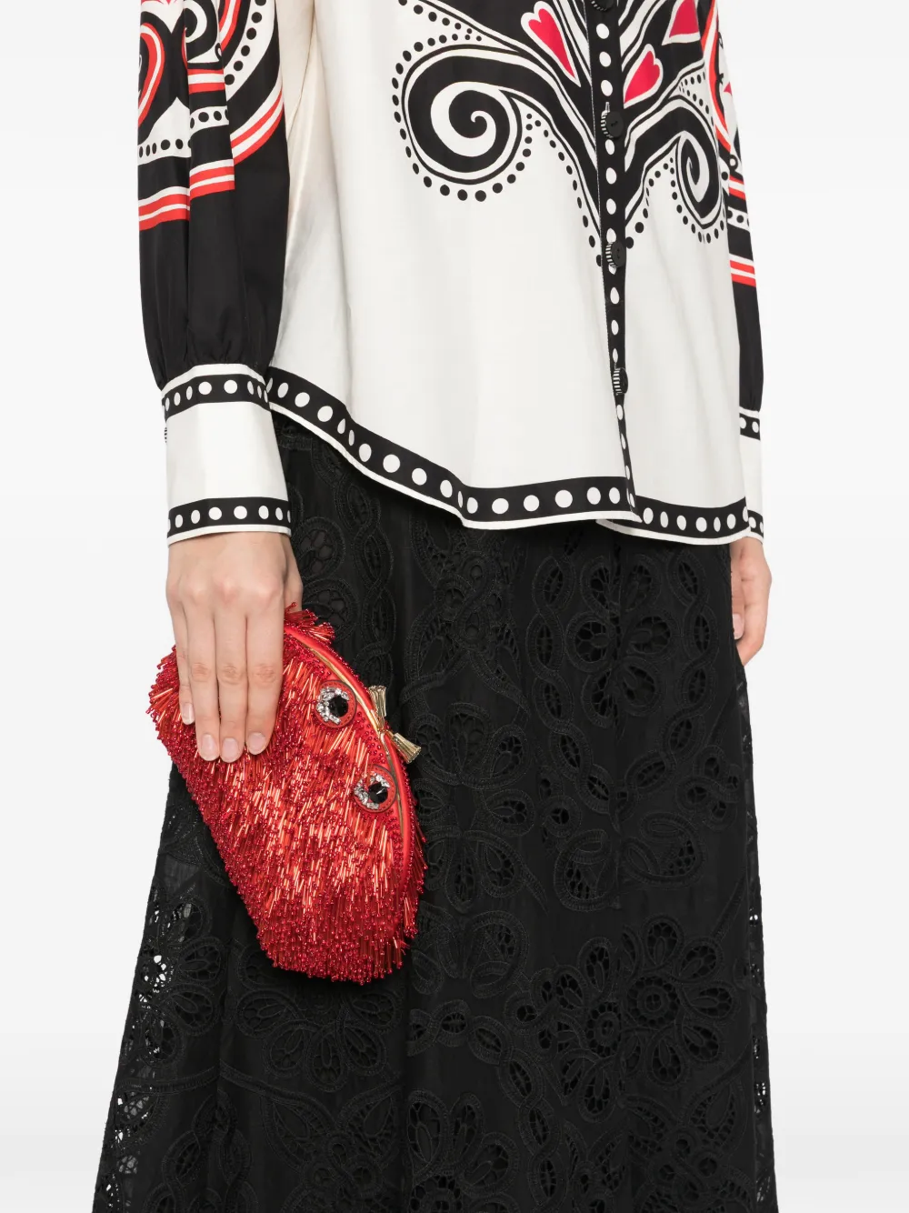 Anya Hindmarch Crab Clutch Bag in Red, view 2