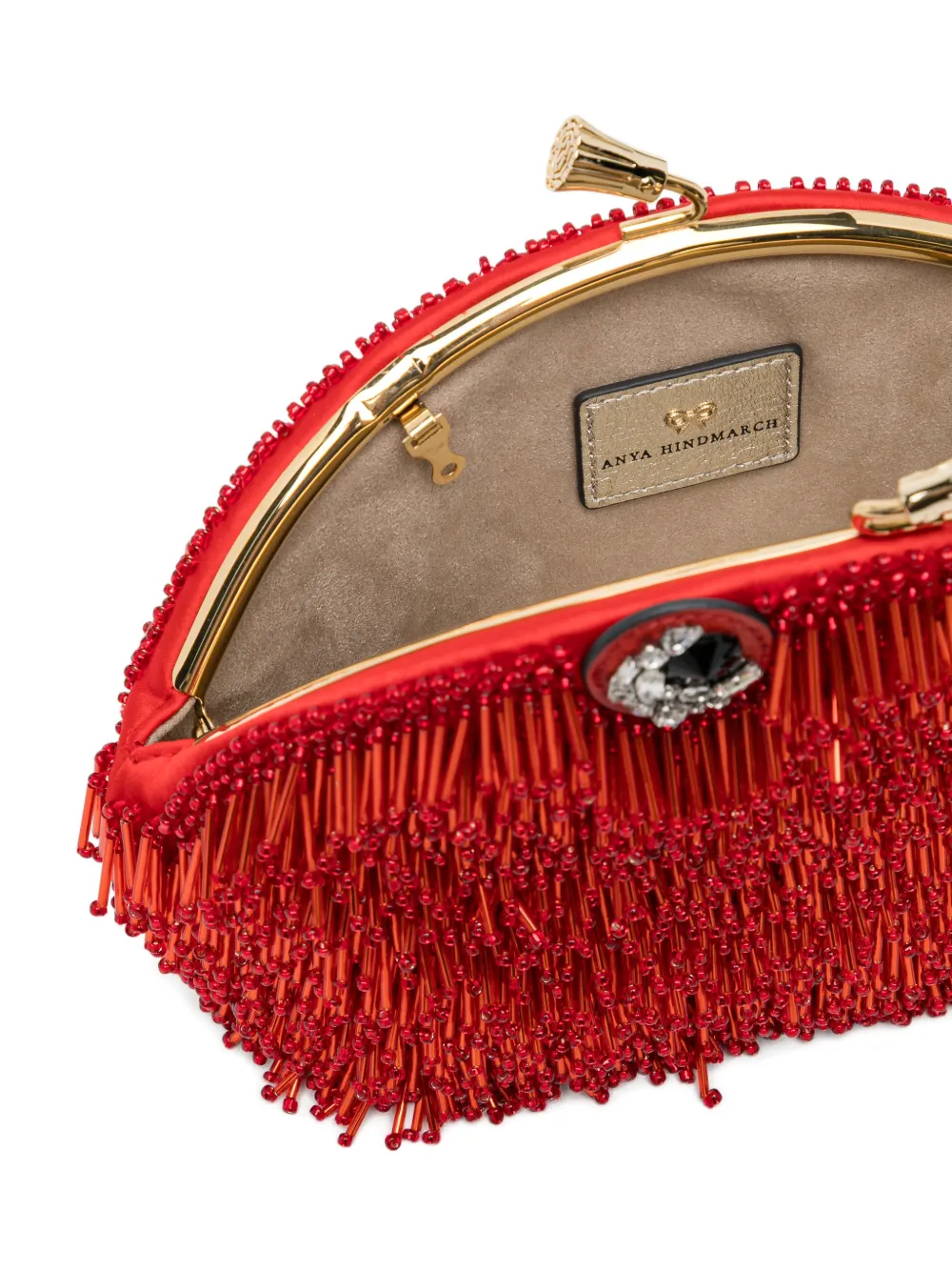 Anya Hindmarch Crab Clutch Bag in Red, view 5