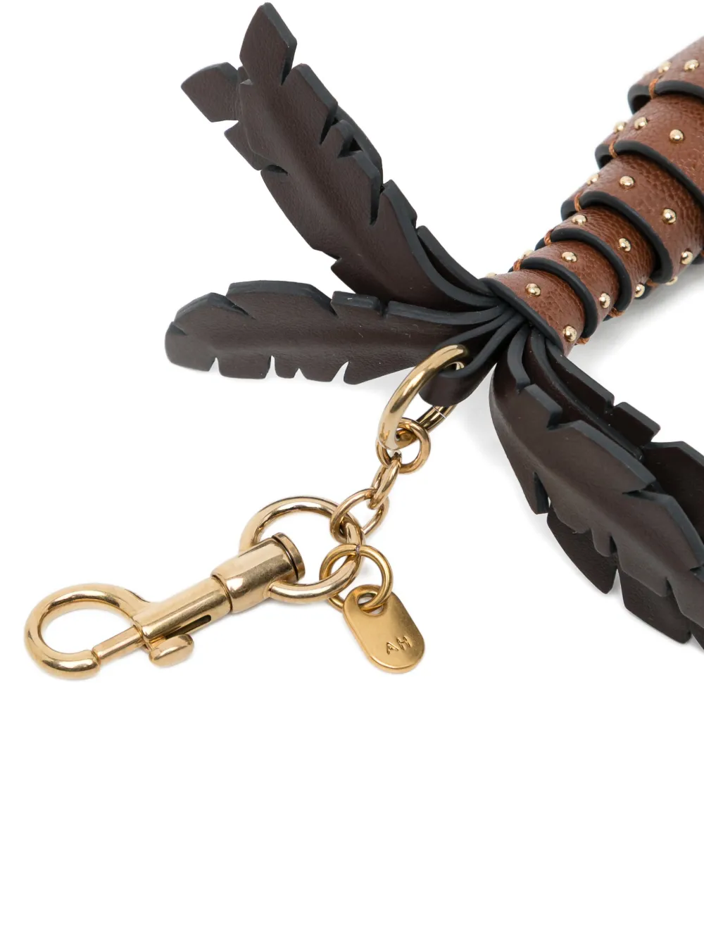Anya Hindmarch Palm Tree sleutelhanger verfraaid met studs Bruin