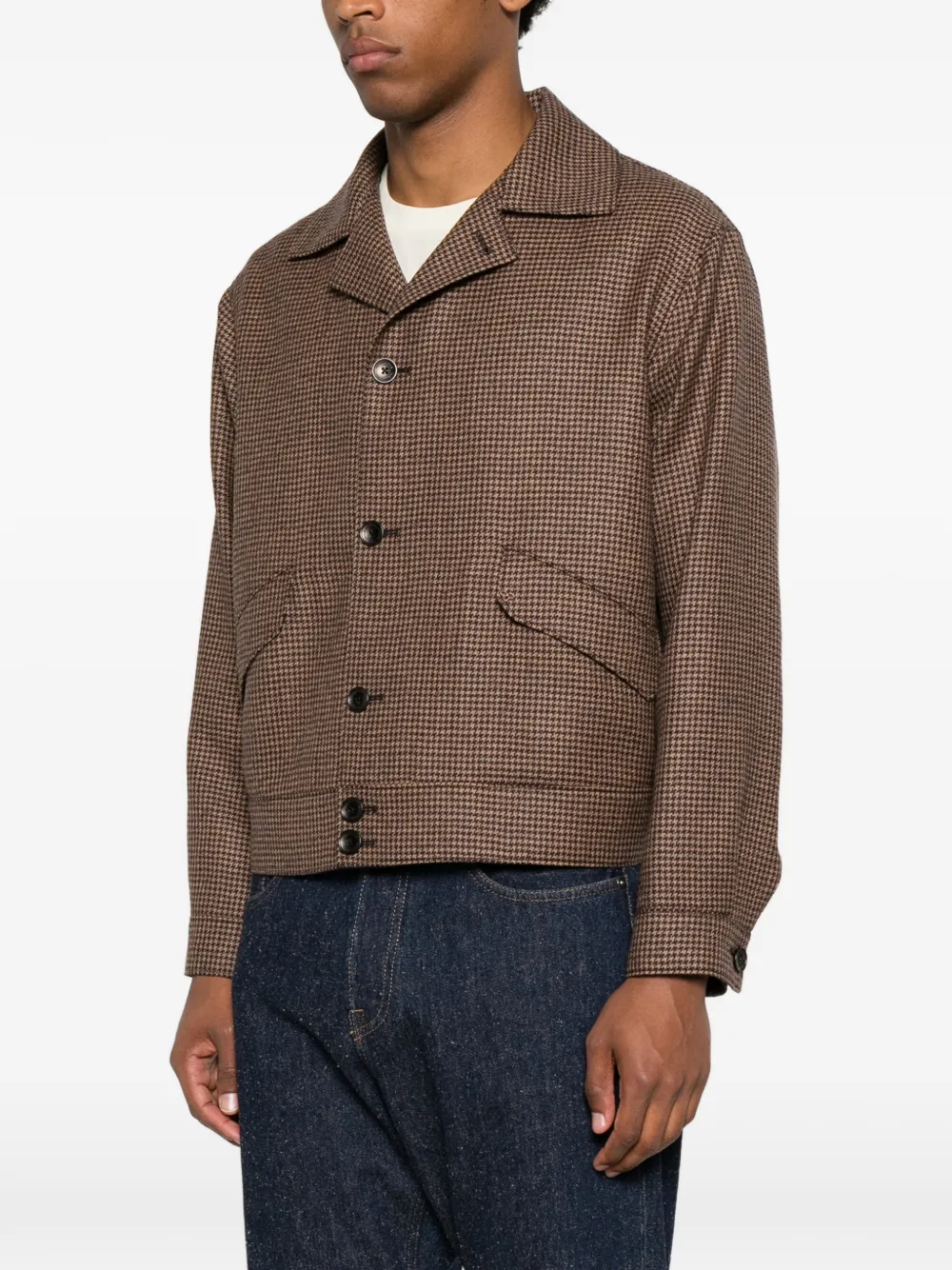 Tagliatore Jack met pied-de-poule print en knopen Bruin