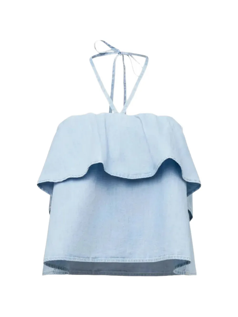 Drykorn ruffled halterneck blouse - Blu
