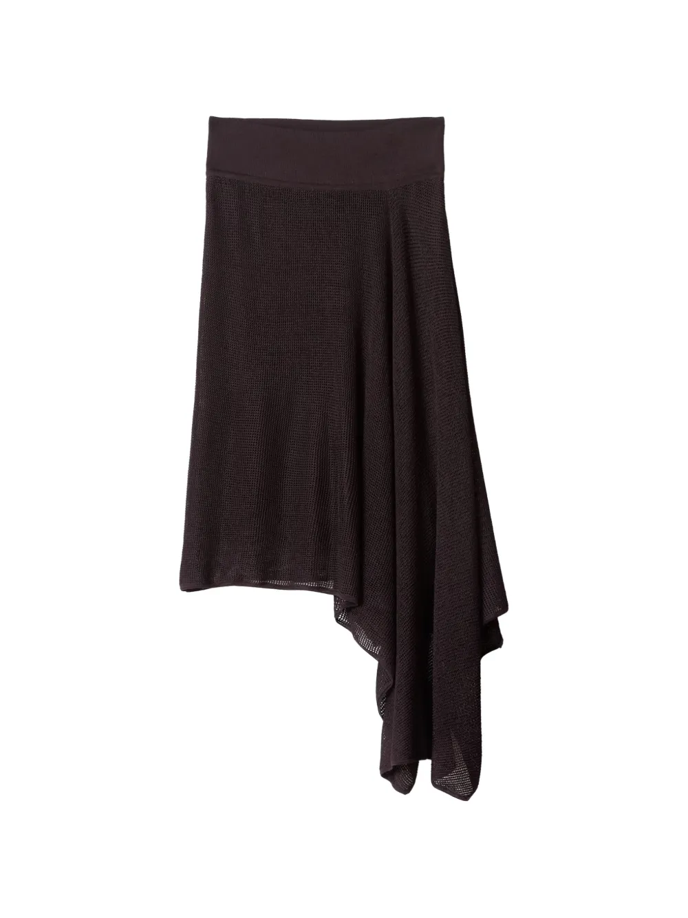 Jacquemus asymmetric open-knit midi skirt - Marrone