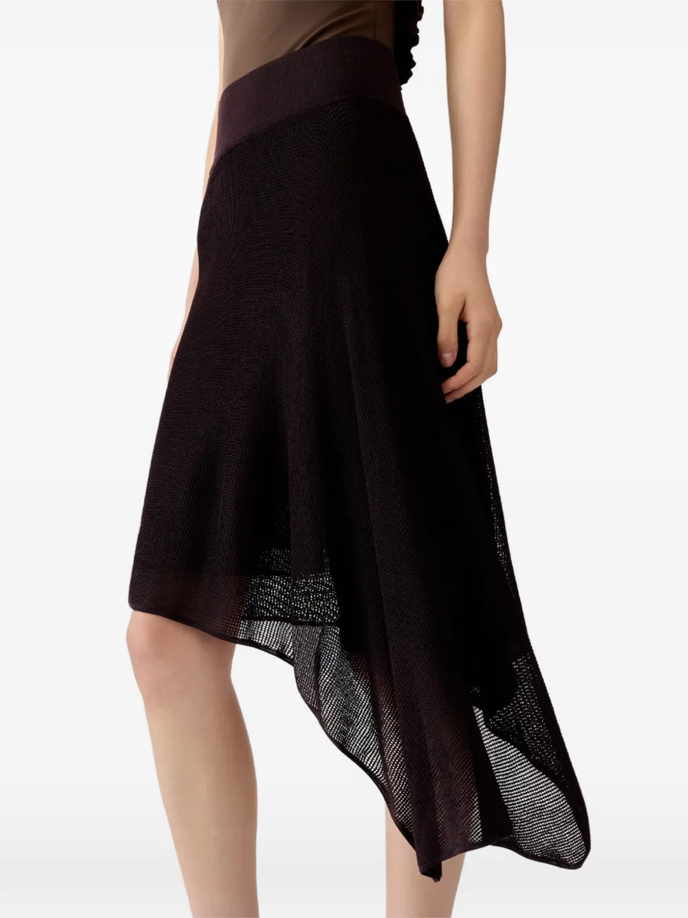 Jacquemus The Voile asymmetrische rok Bruin